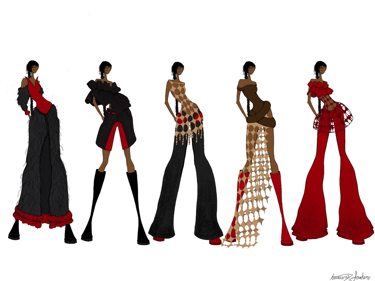 Fashion illustration by Amaury Sanders