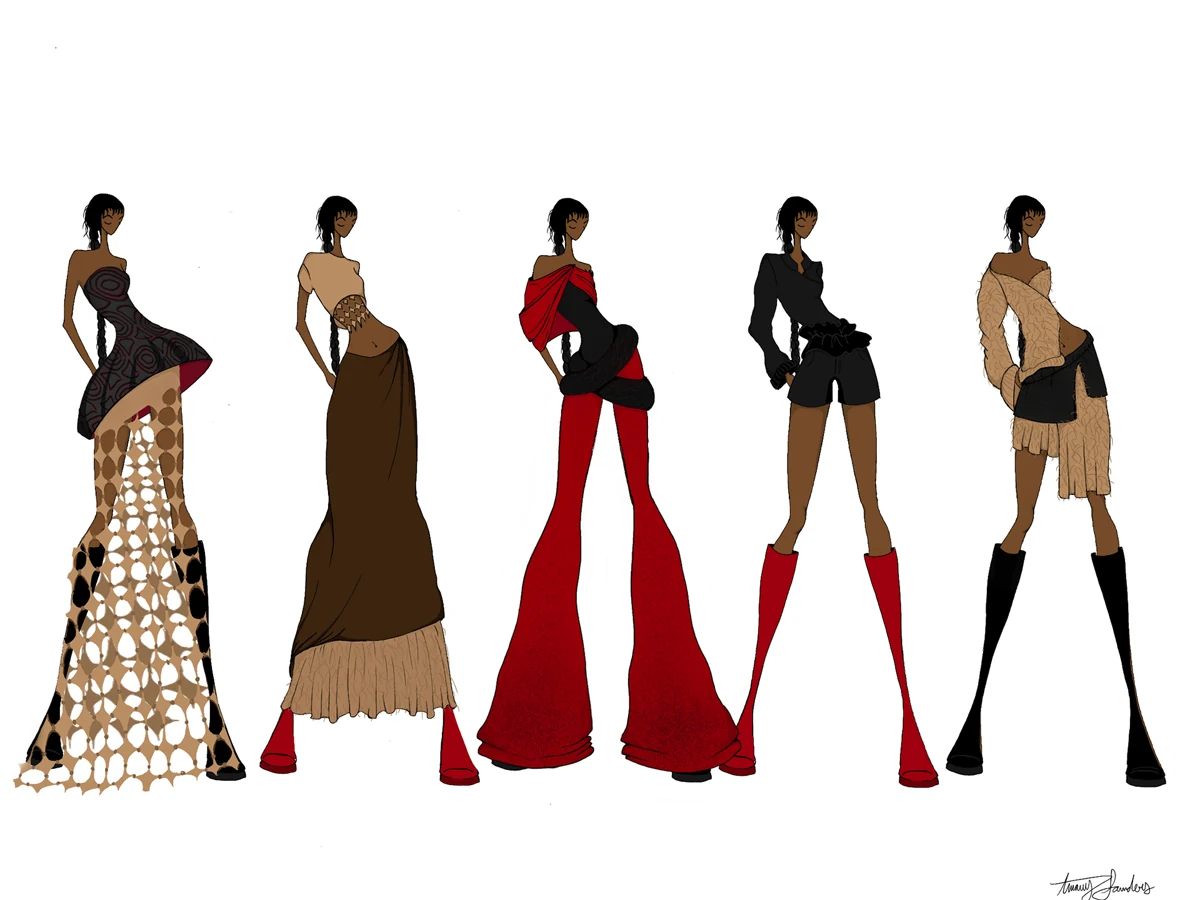 Fashion illustration by Amaury Sanders
